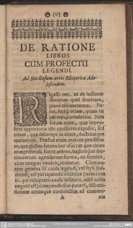 Ad Studiosum artis Rhetoricae Adolescendem