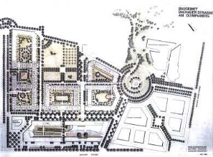 Hansjakob, Gottfried; München, Dachauer Str. / Schwere-Reiter-Str.; Baugebiet Dachauer Str. - Am Olympiaberg - Freiflächengestaltung (Grundriss)