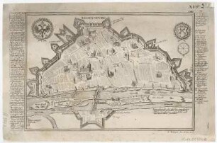 Plan von Regensburg, 1:9 000, Radierung, um 1720? : Regenspurg / G. Bodenehr fec. et exc.. - [Ca. 1:9 000]. - A[ugusta] V[indelicorum] , [um 1720?]. - 1 Plan : Radierung ; 23 x 16 cm S oben. - Titel oben Mitte. - Windrose rechts. - Mit 2 Wappen. - Mit Erl. u. Gebäudekennzeichnung auf d. Plattenrand. - Oben rechts: 149
