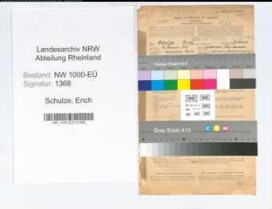 Entnazifizierung Erich Schulze, geb. 16.01.1905 (Lehrer)