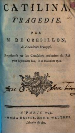 Catilina : Tragédie