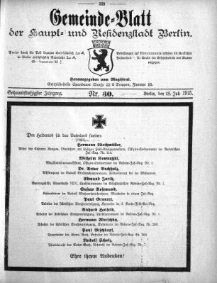 1915,30: Nr. 30, 25. Juli 1915