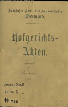 Humcke, Joh. Hermann zu Betzen gegen Friederich Schnitker zu Betzen - Verkaufte Stätte