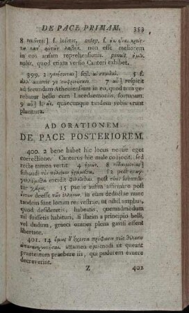 Ad Orationem De Pace Posteriorem.