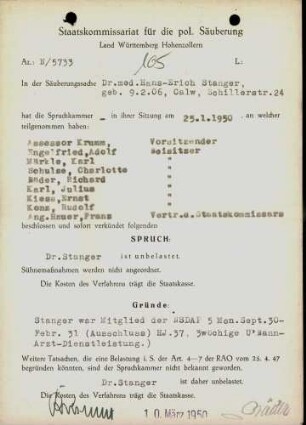 Stanger, Hans-Erich, Dr. med.