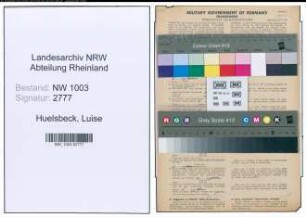 Entnazifizierung Luise Huelsbeck , geb. 13.07.1899 (Geschaeftsfuehrerin)