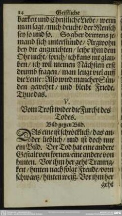 V. Vom Trost wider die Furcht des Todes