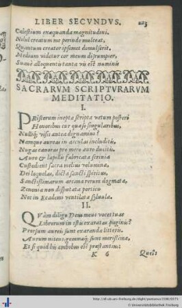 Sacrarum scripturarum meditatio. II.
