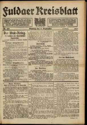 Ausgabe vom Dienstag, den 11. September 1917.