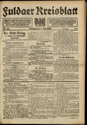 Ausgabe vom Dienstag, den 11. September 1917.