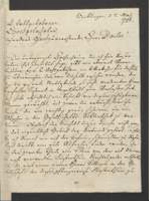Brief von Jacob Friedrich Wilhelm Demler an Johann Jacob Kohlhaas