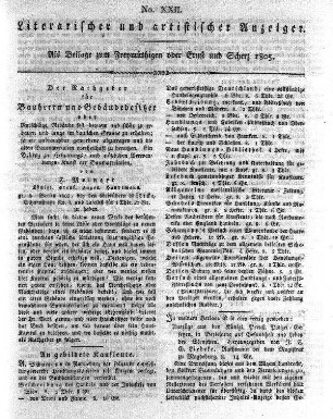 Literarischer und artistischer Anzeiger, No. XXII.