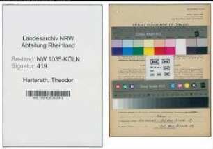 Entnazifizierung Theodor Harterath , geb. 19.05.1902 (Maurer)