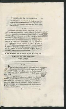Erörterung der hier eintretenden Rechts - Fragen.