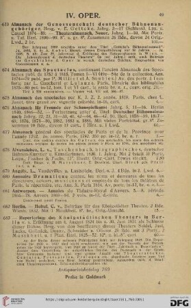 IV. Oper (Nr. 673 - 790)