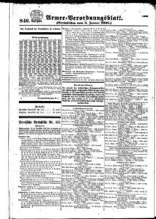 1916,Januar: Armee-Verordnungsblatt / Verlustlisten