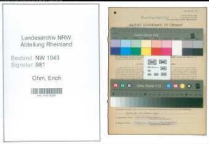 Entnazifizierung Erich Ohm , geb. 20.04.1922 ()