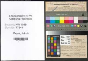 Entnazifizierung Jakob Meyer , geb. 02.06.1890 (Handelsvertreter)