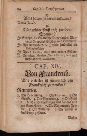 Cap. XIV. Von Franckreich.