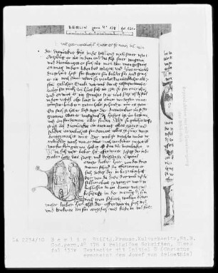 Sammelband verschiedener religiöser Schriften — Initiale D, Christus erscheint Josef von Arimathia, Folio 131verso