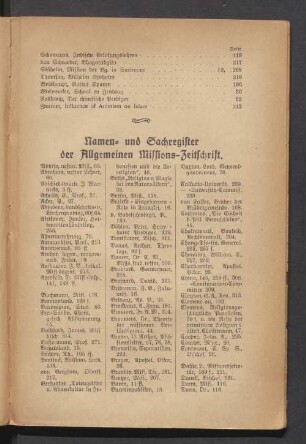 Namen- und Sachregister der Allgemeinen Missions-Zeitschrift