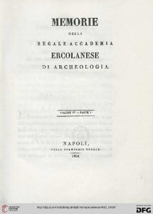 4,1: Memorie della Regale Accademia Ercolanese di Archeologia