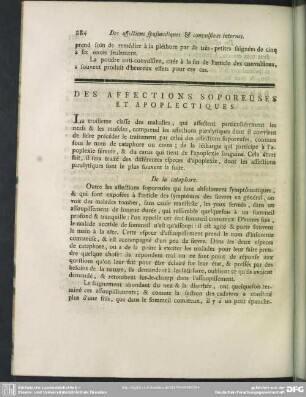 Des Affections Soporeuses Et Apoplectiques