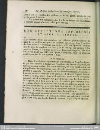 Des Affections Soporeuses Et Apoplectiques