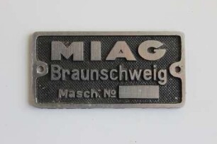 Firmenschild MIAG, Nr.: [x]