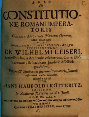 De constitutione Romani imperatoris