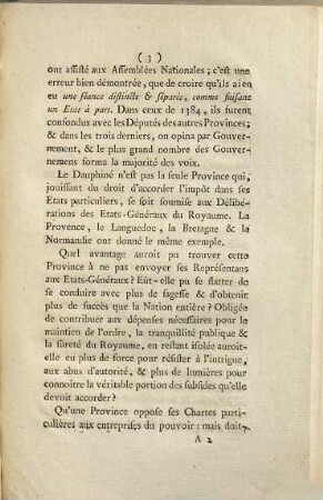Lettre écrite par plusieurs citoyens du clergé, de la noblesse & des communes de Dauphiné, à messieurs les syndics-généraux des États de Béarn