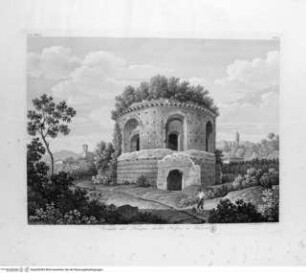 Raccolta delle vedute pittoresche di Roma e de suoi contorni ... volume 1. Parte 1., Tafel 17 (N. 17): Veduta del Tempio della Tosse a Tivoli