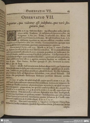 Observatio VII. Leguntur, quae videntur esse indefinitae, quae verò singulares sunt