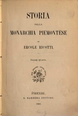 Storia della monarchia piemontese. Volume 4