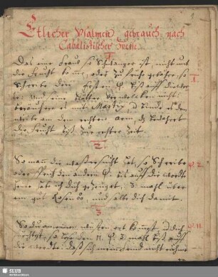 Bl. 1-7. Etlicher Psalmen gebrauch nach Cabalistischer weise.