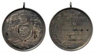 Schleswig-Holstein: Tragbare Medaille auf die Jubelfeier der Erhebung Schleswig-Holsteins