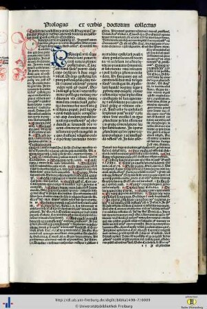 Prologus et verbis doctorum collectus.