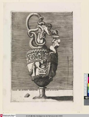 [Aiguière surmontée d'un homme entortillé de grands serpens; Ewer with a Man Entwined by Snakes; Vase mit einem mit Schlangen umgebenen Mann]