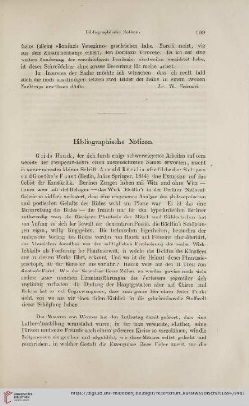 Bibliographische Notizen