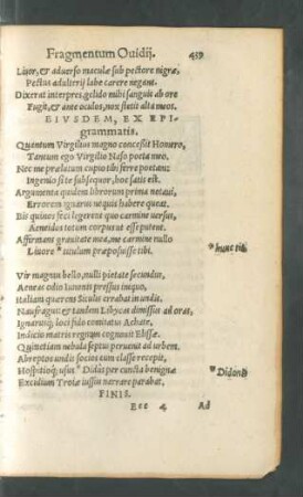 Eiusdem, Ex Epigrammatis.