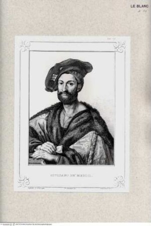 Rafael von Urbino und sein Vater Giovanni SantiTeil 3: Atlas (Abbildungen)Giuliano de' Medici; (Taf. VII) - J. D. Passavant, Rafael von Urbino