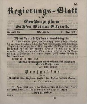 Nr. 25 : 31. Mai 1854