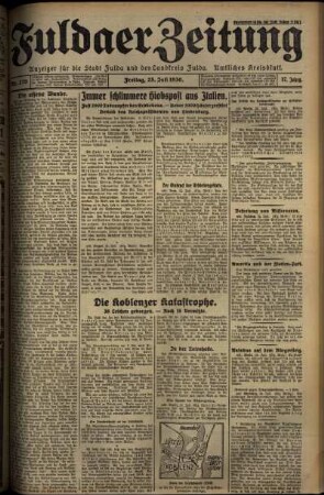 Erste Ausgabe vom Freitag, den 25. Juli 1930.