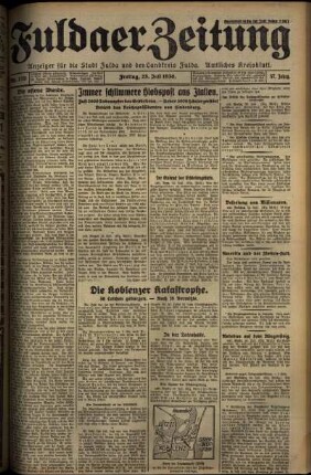 Erste Ausgabe vom Freitag, den 25. Juli 1930.