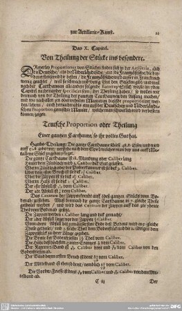 Das X. Capitel. Von Theilung der Stücke ins besondere.
