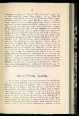 Die elektrische Materie