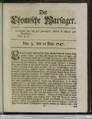 No. 3. den 25 Nov. 1747
