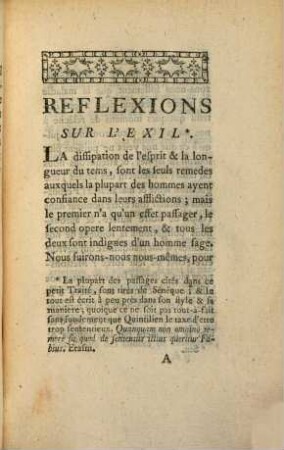 Reflexions Sur L'Exil : Écrites En Anglois