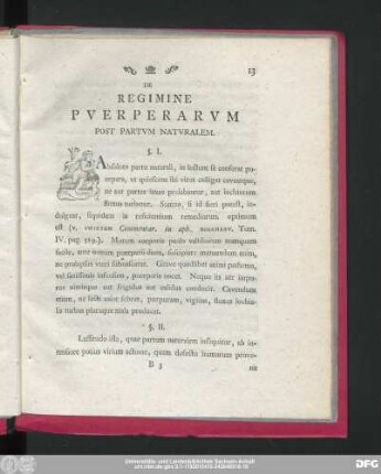De Regimine Puerperarum Post Partum Naturalem.