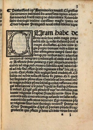 Praeclarissimum opus Antiminorica vocatum